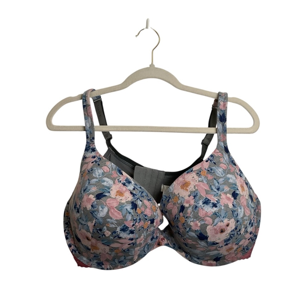 Lane Bryant Floral Print Bra - Pink and Blue